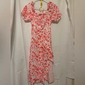 Elegant Floral Maxi Dress in Pink